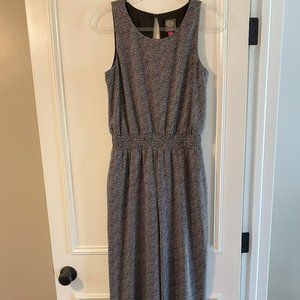 VINCE CAMUTO Womens Size Medium Herringbone Print Black & White Jumpsuit